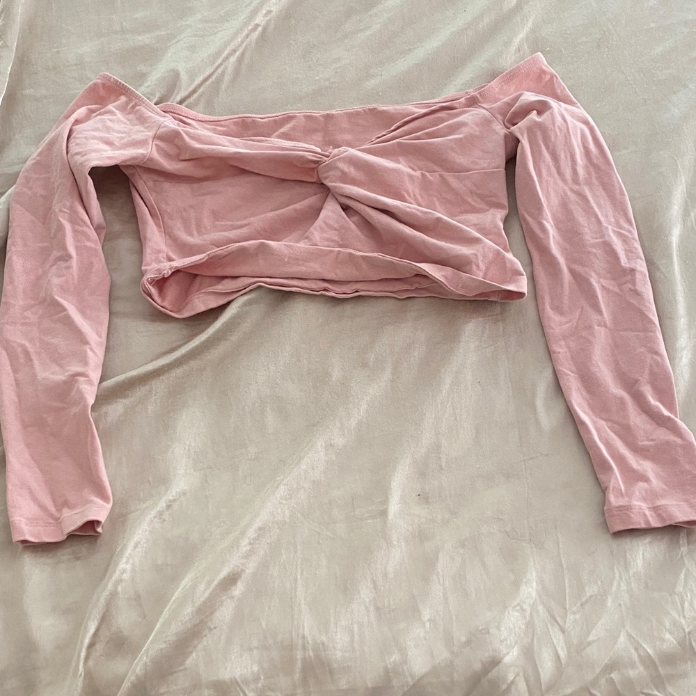 SHEIN Blush Pink Off-Shoulder Twist Blouse